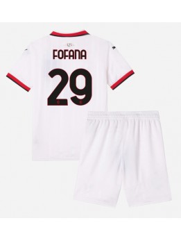 Billige AC Milan Youssouf Fofana #29 Bortedraktsett Barn 2024-25 Kortermet (+ Korte bukser)